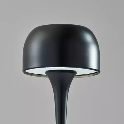 Black Tapered Dome Frosted Light Cordless Lamp