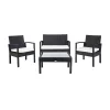 Black Wicker Frame 4-pc. Outdoor Living Set