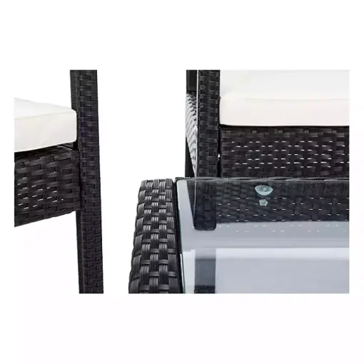 Black Wicker Frame 4-pc. Outdoor Living Set
