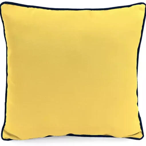 Blue & Yellow Bee Happy Outdoor Pillow