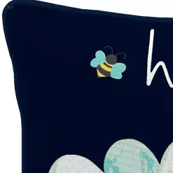 Blue & Yellow Bee Happy Outdoor Pillow