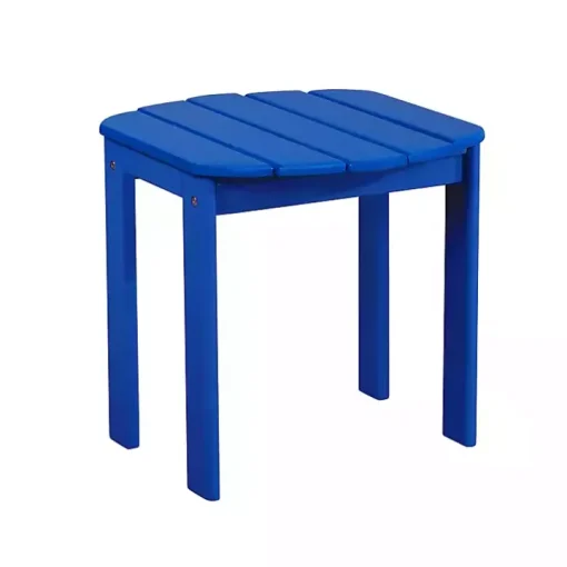 Blue Acacia Wood Outdoor Adirondack End Table