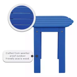 Blue Acacia Wood Outdoor Adirondack End Table