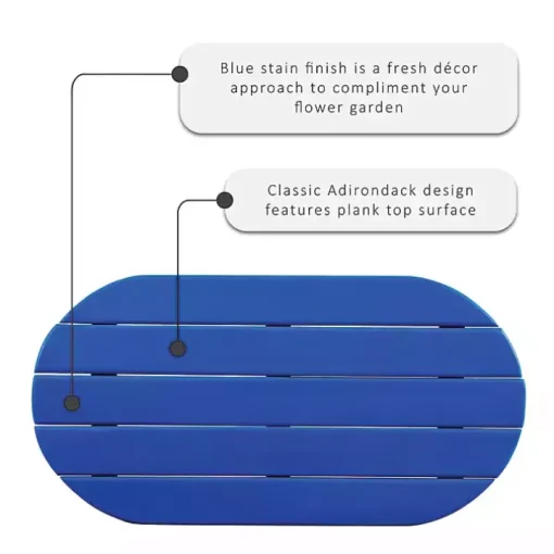 Blue Acacia Wood Outdoor Adirondack Table