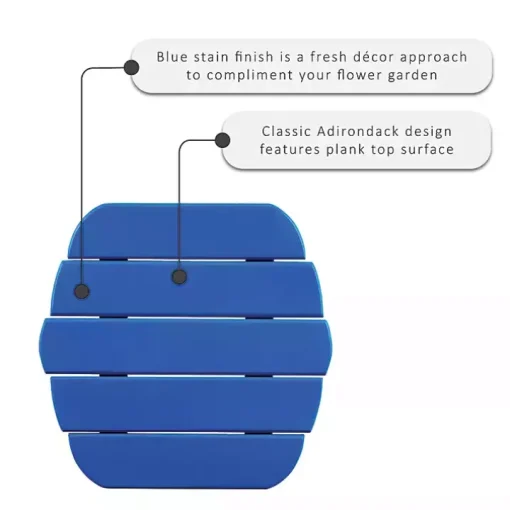 Blue Acacia Wood Outdoor Adirondack End Table