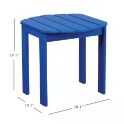 Blue Acacia Wood Outdoor Adirondack End Table