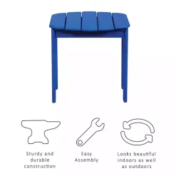 Blue Acacia Wood Outdoor Adirondack End Table