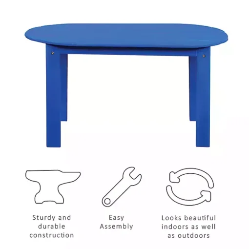 Blue Acacia Wood Outdoor Adirondack Table