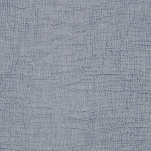 Blue Crinkled Cotton Fringe Throw