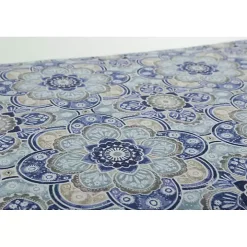 Blue Emilia Tufted Outdoor Loveseat Cushion