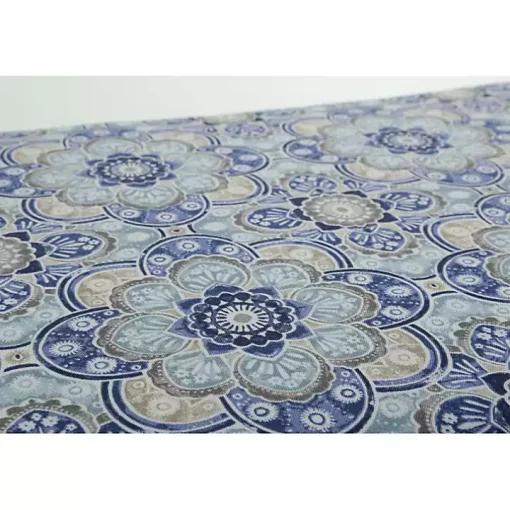 Blue Emilia Tufted Outdoor Loveseat Cushion