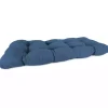 Blue French Edge Outdoor Wicker Settee Cushion