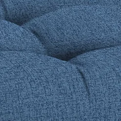 Blue French Edge Outdoor Wicker Settee Cushion