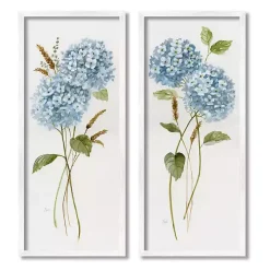 Blue Hydrangea Giclee Canvas Art Prints, Set of 2