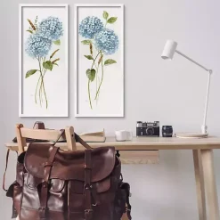 Blue Hydrangea Giclee Canvas Art Prints, Set of 2