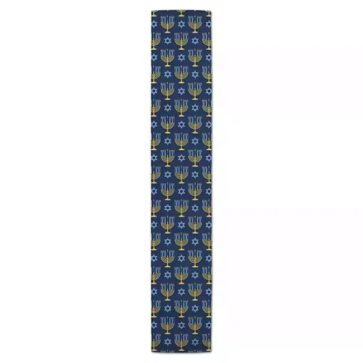 Blue Menorah Table Runner, 72 in.