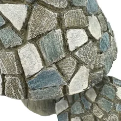 Blue Mosaic Mushrooms Outdoor Statue