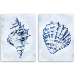 Blue Ocean Treasures Canvas Art Prints, Set of 2