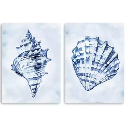 Blue Ocean Treasures Canvas Art Prints, Set of 2
