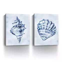 Blue Ocean Treasures Canvas Art Prints, Set of 2
