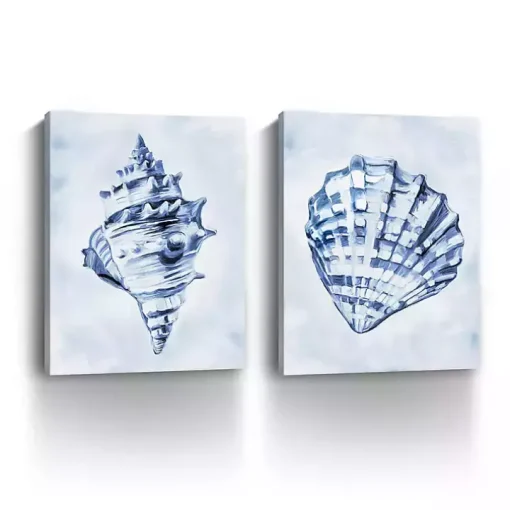 Blue Ocean Treasures Canvas Art Prints, Set of 2