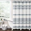 Blue Stripe Diamond Tufted Shower Curtain