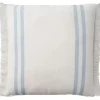 Blue Striped Linen Throw Pillow