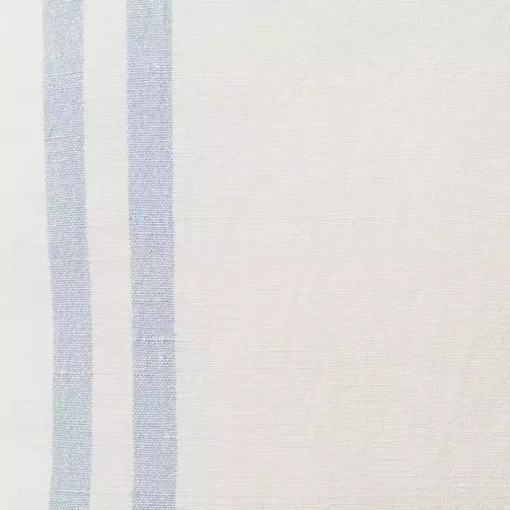 Blue Striped Linen Throw Pillow