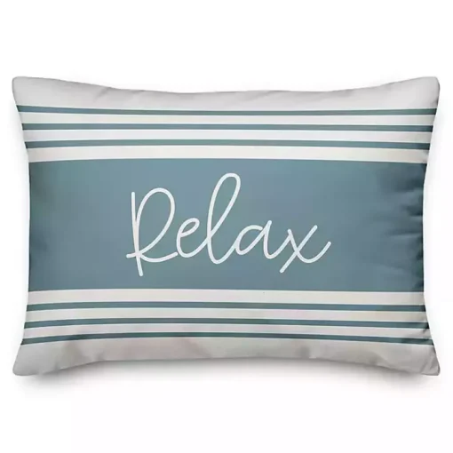 Blue Striped Relax Outdoor Pillow