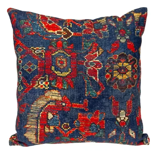 Blue Woven Tapestry Pillow
