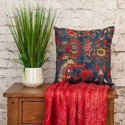 Blue Woven Tapestry Pillow