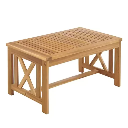 Blue X-Back Acacia Wood 2-pc. Outdoor Living Set