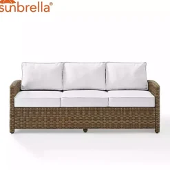 Bren Brown Wicker Sofa with Sunbrella Cushions