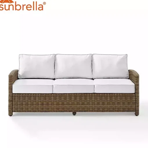 Bren Brown Wicker Sofa with Sunbrella Cushions