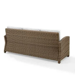 Bren Brown Wicker Sofa with Sunbrella Cushions