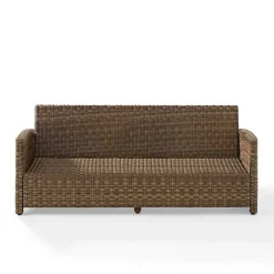 Bren Brown Wicker Sofa with Sunbrella Cushions