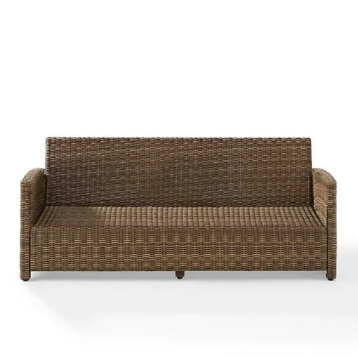 Bren Brown Wicker Sofa with Sunbrella Cushions