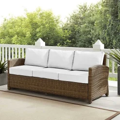 Bren Brown Wicker Sofa with Sunbrella Cushions