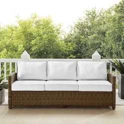Bren Brown Wicker Sofa with Sunbrella Cushions
