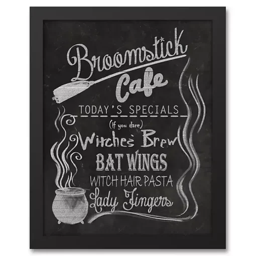 Broomstick Cafe Framed Canvas Art Print