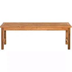 Brown Acacia Wood Outdoor Bench