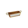 Brown Galvanized Tapered Box with Rope Handles