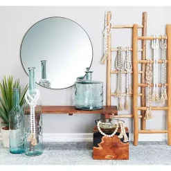 Brown Teak Wood Leaning Ladder
