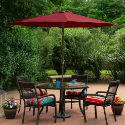 Burgundy Tilt Hand Crank Outdoor Umbrella