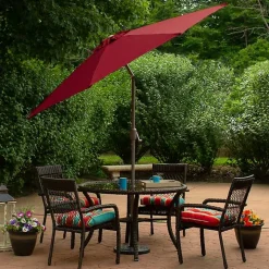 Burgundy Tilt Hand Crank Outdoor Umbrella