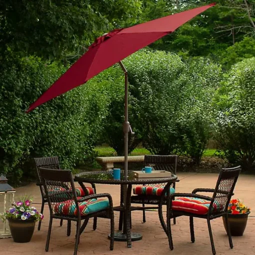 Burgundy Tilt Hand Crank Outdoor Umbrella