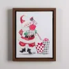 Cheery Santa with Presents Framed Canvas Art Print