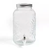 Clear Embossed Glass 1 Gallon Drink Dispenser