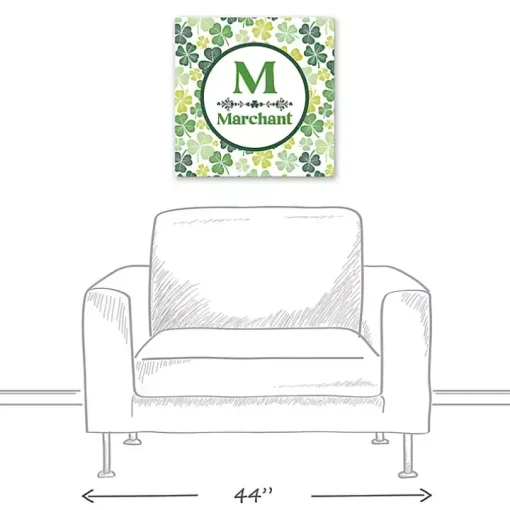 Clover Personalized Monogram Canvas Wall Plaque