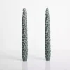 Dark Green Christmas Tree Taper Candles, Set of 2